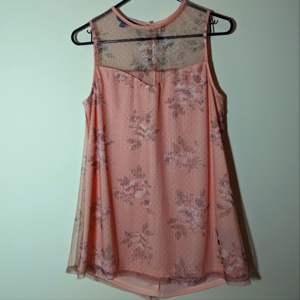 Apt 9 Medium Pink Sheer Sleeveless Shirt